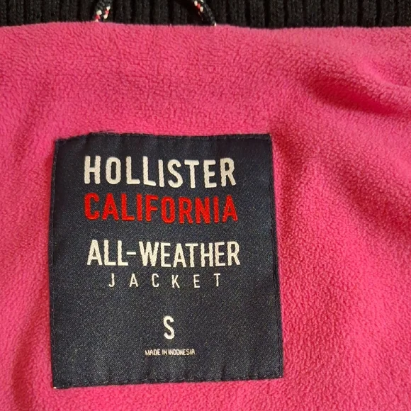 Hollister All Weather Jacket Womens Small Blue Fleece Lined Water Resistant - Picture 4 of 11